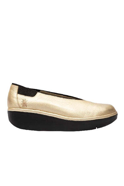 Fly London Comfort Jury P501470003 Χρυσό-Μαύρα Μοκασίνια