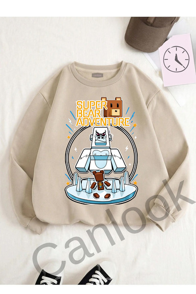 Canlook سويت شيرت للأطفال مطبوع عليه Super Bear Adventure