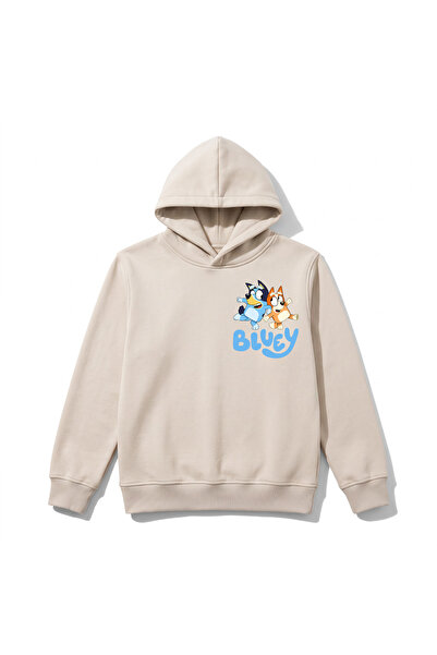 URBANTRENDSTORE هودي شتوي فاخر للأطفال مطبوع عليه Bluey، سطح داخلي ناعم ومرن