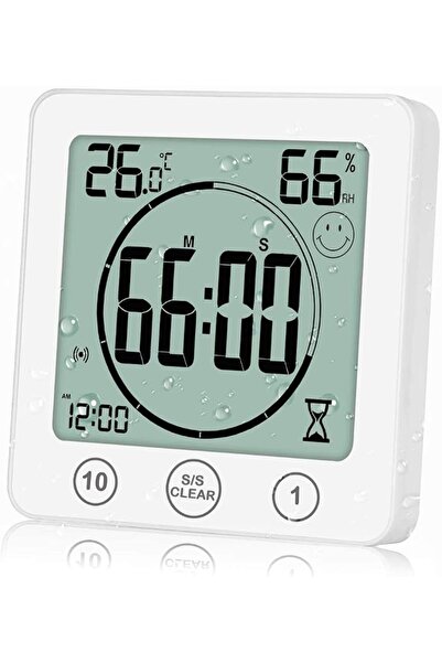 MAKINGTEC Bathroom Clock with Thermometer Hygrometer, Digital Temperature Hum...