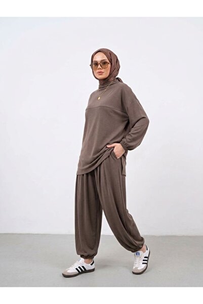Foremia Arka Roba Detail Shalwar Suit - Light Brown