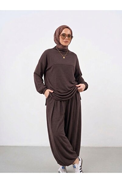 Foremia Arka Roba Detail Shalwar Suit - Brown