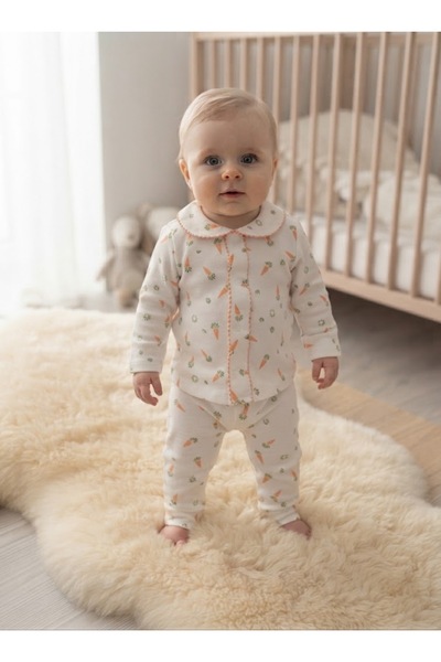 BUUFUU Bebek Yenidogan Çocuk Kiz Erkek Pamuklu Oyali Pijama Takımı Hediyelik