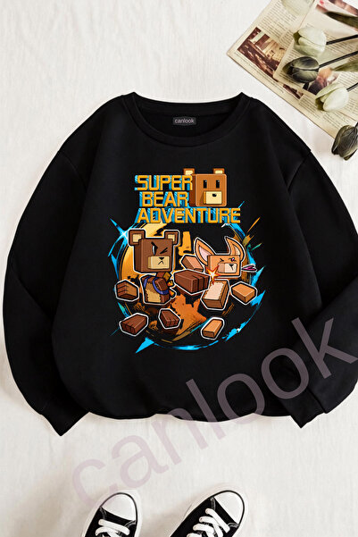 Canlook سويت شيرت للأطفال مطبوع عليه Super Bear Adventure