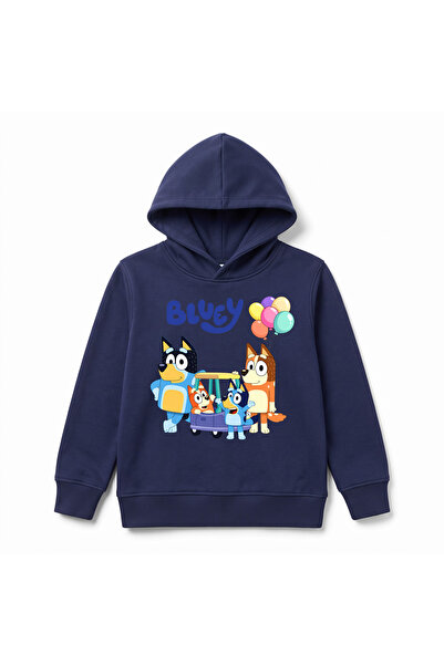 URBANTRENDSTORE هودي شتوي فاخر للأطفال مطبوع عليه Bluey، سطح داخلي ناعم ومرن