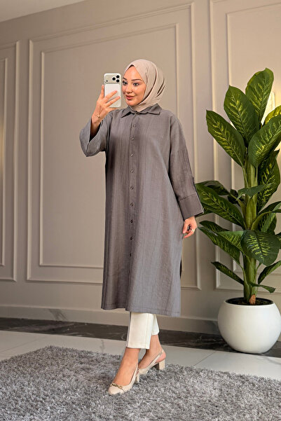 Suede Style 6688 - قبعة نسائية طويلة أنيقة ومريحة مصنوعة من قماش فيفا بأزرار
