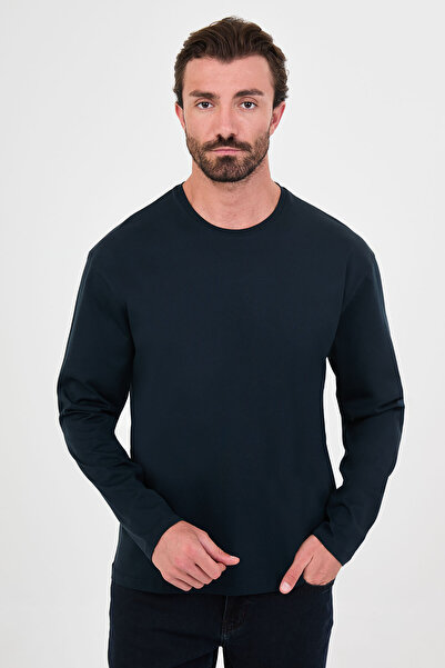 Mcr Tricou pentru bărbați, cu mânecă lungă, 100% bumbac, cu croială dreaptă ș...