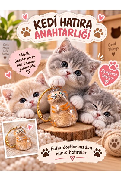 HAYHAYPETSHOP 1 numaralı Kedi Hatıra Anahtarlığı Tüy Saklama Kapsülü – Evcil ...
