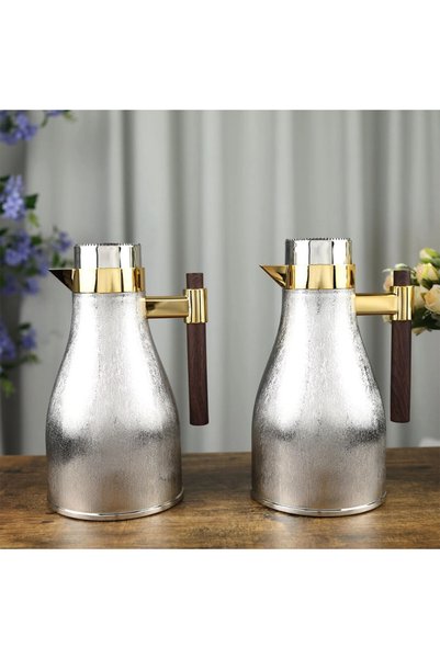 Al Hadaya Mall Trams Stainless Steel Modern Design Kettle Set-Gold and Nickel...