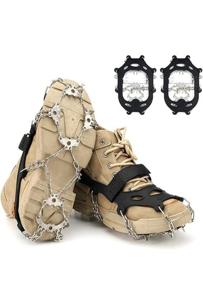 HASTHIP ® Crampons with 24 Cleats for Hiking Boots Snow Shoes, Climbing Spike...