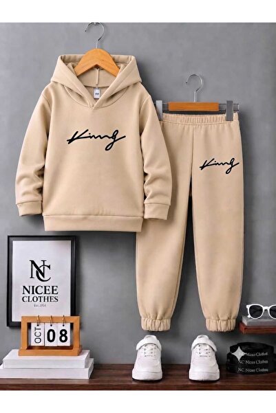 Leto Lykia Children's Tracksuit Unisex (Black Handwritten King Winter Print)
