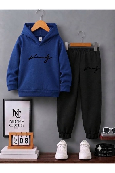 NC Nicee Clothes SET TRENING COPII UNISEX (IMPRIMAT MANUAL CU LITERE NEGRE, D...