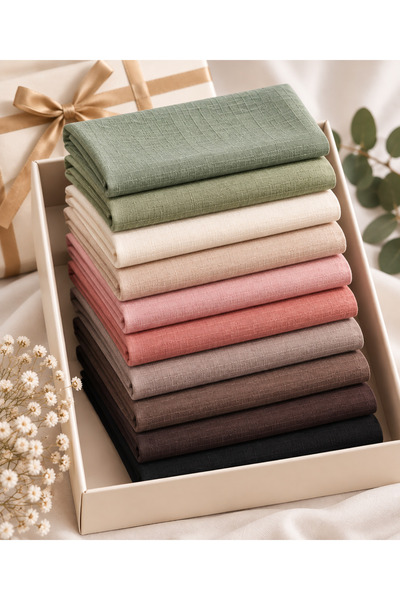 OttomanSilk 10 قطع من الأوشحة المسطحة عالية الجودة المصنوعة من القطن بنسبة 10...