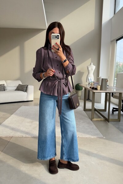 ELVAN TOLON Belted Boy Fit Jean Blue