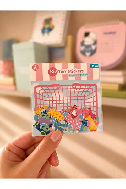 Kiu Studio 24'lü Mini Çıkarma Paketi | Çorap, Sock Sticker Seti
