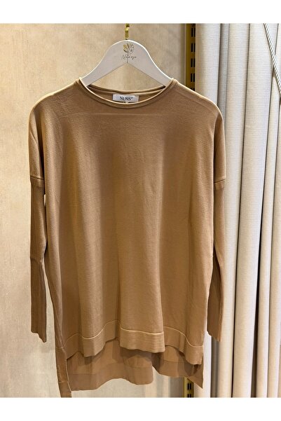 Nuss Nuss116 Lastik Kol Merserize Tunik Mocha