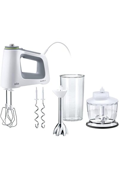 Braunability خلاط براون HM5137WH مع مضرب/عجان قابل للإزالة بقوة 750 واط أبيض/...