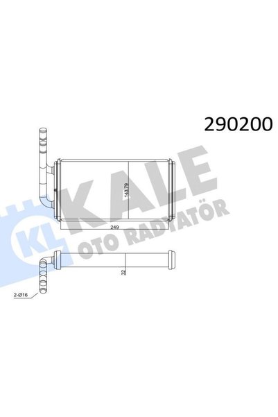 KALE KALORİFER RADYATÖRÜ FORD TRANSIT T12 T15/19 1 SIRA ALÜMİNYUM BRAZİNG SİSTEM