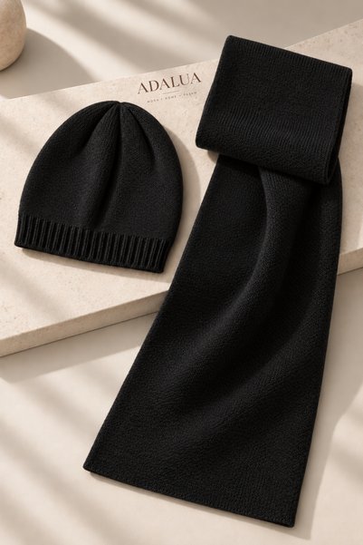 Adalua Unisex Winter Scarf and Beanie Set 150X20 cm