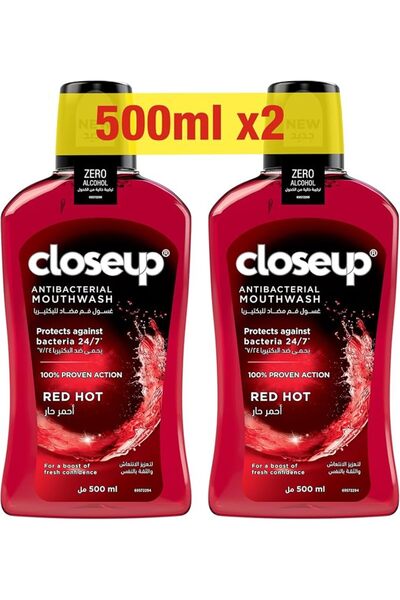 Closed Area Close Up Antibacterial Mouthwash, Red Hot, 500ml, Pack of 2