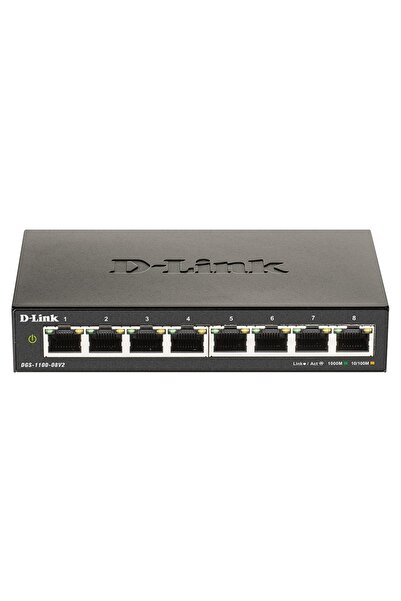 D-Link SWITCH SMART 8 porturi Gigabit carcasa metalica, DGS-1100-08V2