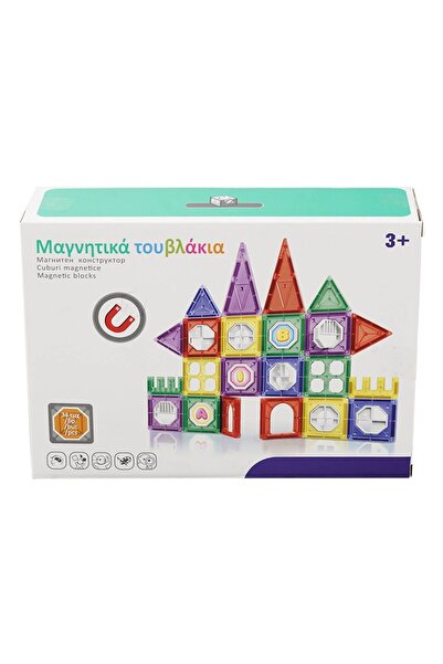 OEM Set Cuburi Magnetice Colorate - 34 de piese - Constructie, Jucarii