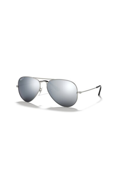 Ray-Ban RB3025 112/W3 58mm Aviator Large Metal Matte Arista Grey Mirror Silve...