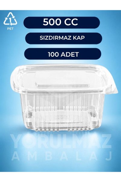 yorulmaz ambalaj 500 Gr Kapaklı Sızdırmaz Kullan-At Plastik Kase – Paket Serv...