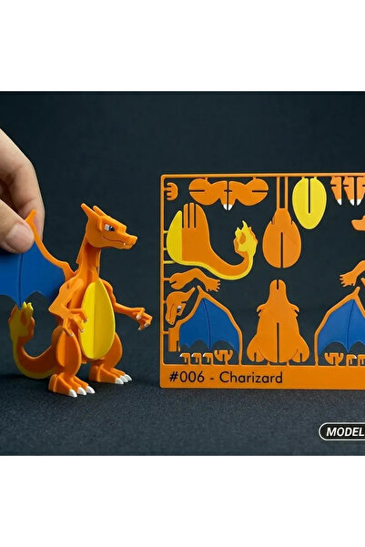 TokOyun Pokemon Charizard Kit Kart - Kendi Karakterini Kendin Birleştir