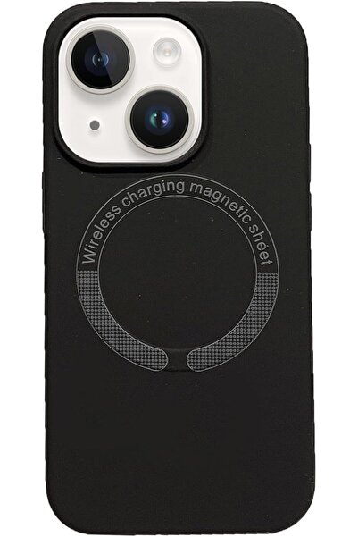 BURAQ Case Cover For iPhone 15 Magsafe Magnetic Silicone Phone Case(Black)