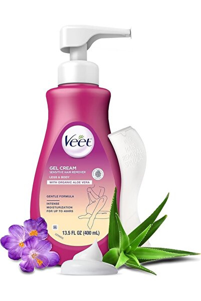 Veet Men كريم جل فيت لإزالة الشعر للبشرة الحساسة، وردي اللون، 13.5 أونصة سائل...