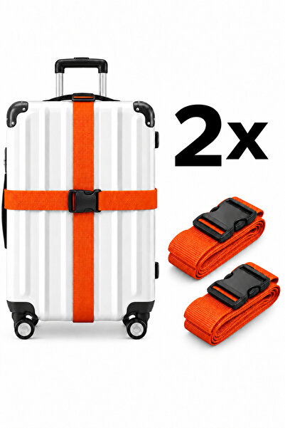 MEDBRIGHT Suitcase Belt Adjustable Suitcase Belt with Safety Lock Buckle 2 Pieces 4cm X 200cm