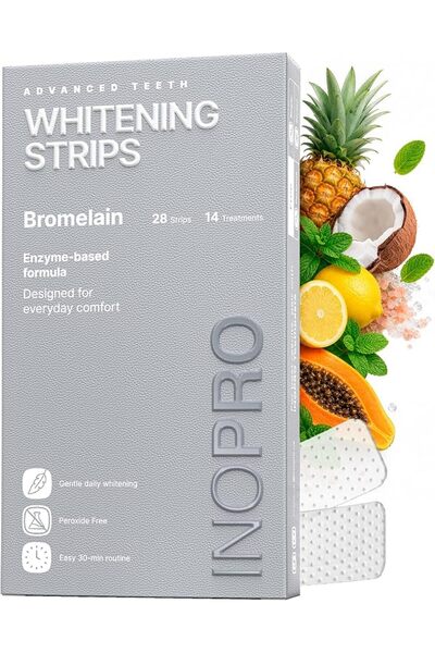İnoprox InoPro Natural Teeth Whitening Strips Kit 14 Treatments - Sensitive T...