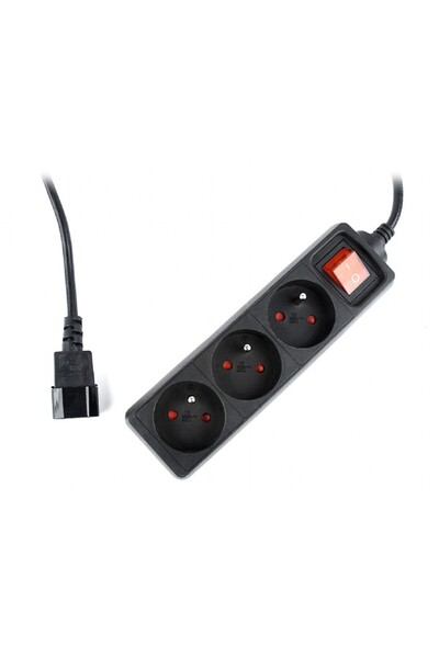 Gembird PRELUNGITOR, Schuko x 3, conectare prin IEC C14 (T), cablu 0.6 m, 10 ...