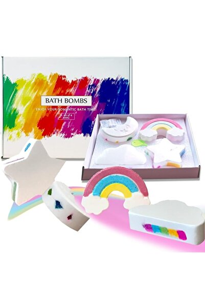 NALACAL Rainbow Bath Bombs Gift Set for Kids with Surprise, 4 Pcs Rainbow, Pe...