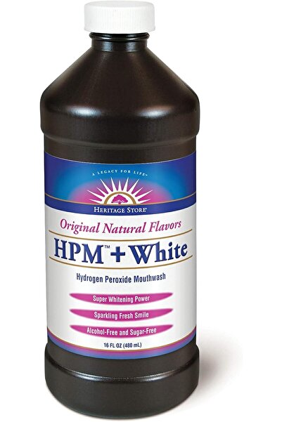 HERITAGE STORE Hydrogen Peroxide Mouthwash + White, 16 Ounce