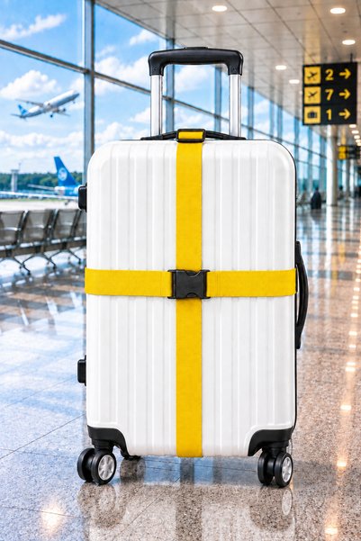 MEDBRIGHT Suitcase Belt Adjustable Suitcase Belt with Safety Lock Buckle 2 Pieces 4cm X 200cm