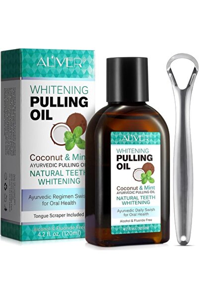 aliverystore Coconut Oil Pulling for Teeth Whitening, Natural Mouthwash Oil P...