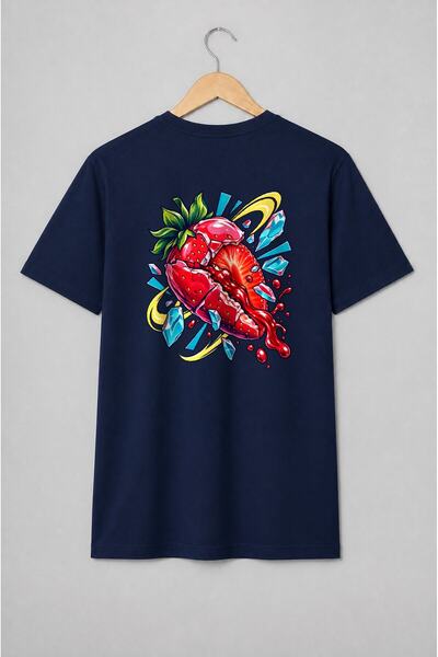 Generic Brand Tricou unisex cu Prăjitură cu căpșuni pop-art