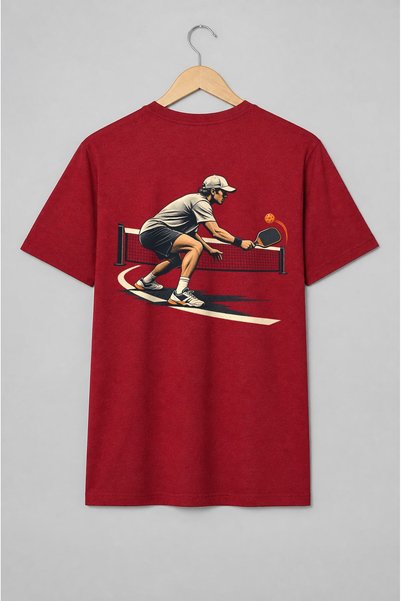 Generic Brand Tricou unisex cu Jucător de pickleball în stil comic