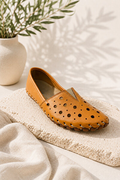 İNZE AYAKKABI Genuine Leather Ballerinas Model Name: Kry Aelina