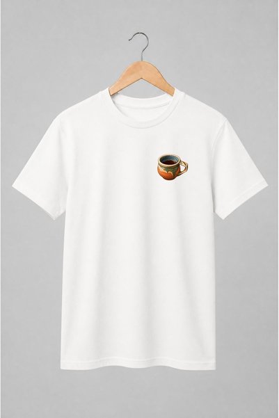 Generic Brand Tricou unisex cu Cană ceramică rustică