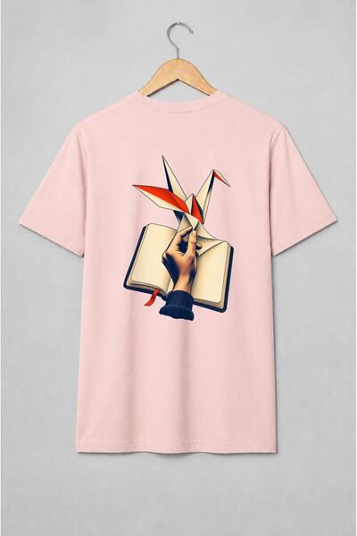 Generic Brand Tricou unisex cu Cocor origami și jurnal deschis pentru journaling