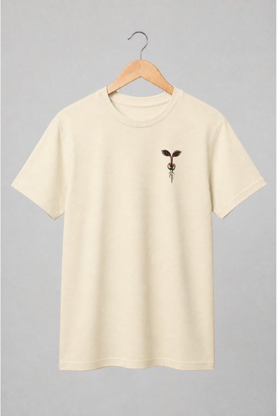 Generic Brand Tricou unisex cu Răsad cu rădăcini stilizat