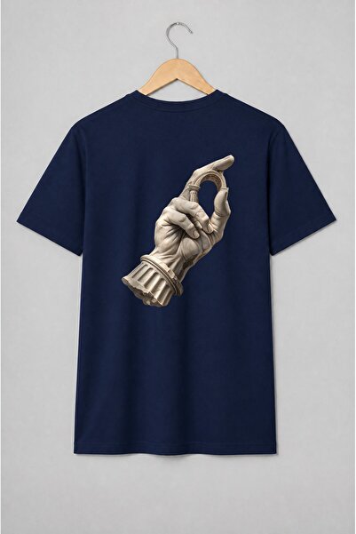 Generic Brand Tricou unisex cu Mână sculpturală cu arcadă în stil clasic