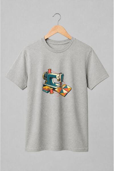 Generic Brand Tricou unisex cu Mașină de cusut vintage