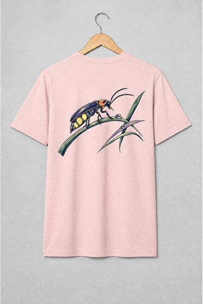 Generic Brand Tricou unisex cu Licurici pe iarbă vintage