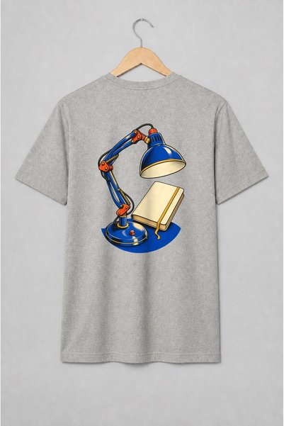 Generic Brand Tricou unisex cu Lampă de birou și jurnal vintage