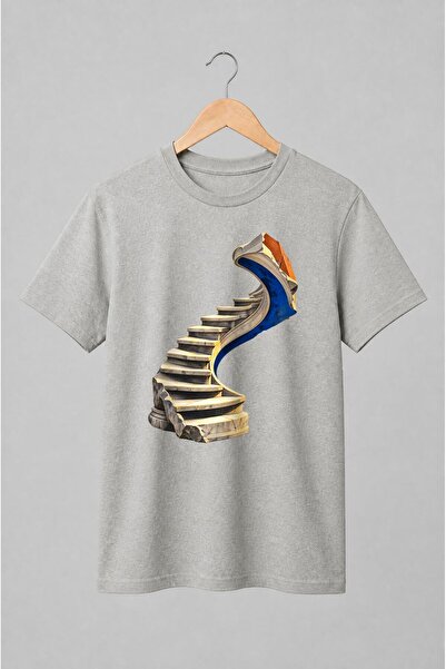 Generic Brand Tricou unisex cu Scară monumentală de piatră streetwear