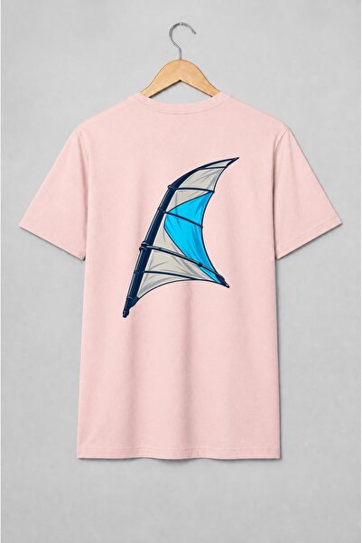 Generic Brand Tricou unisex cu Pânză de windsurf design nautic